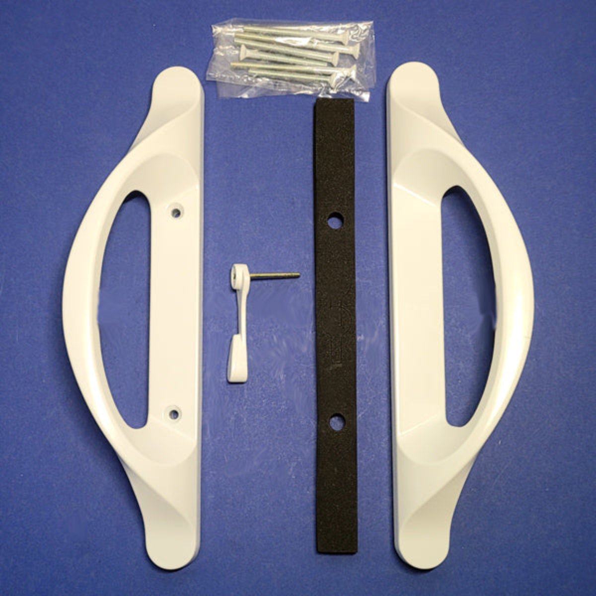 Amesbury Truth Sliding Door Handle Set Replacement | Allure Sliding Glass Patio Door With 3-15/16" Screw Holes - White (DH-372) - Garage and Sliding Door Hardware