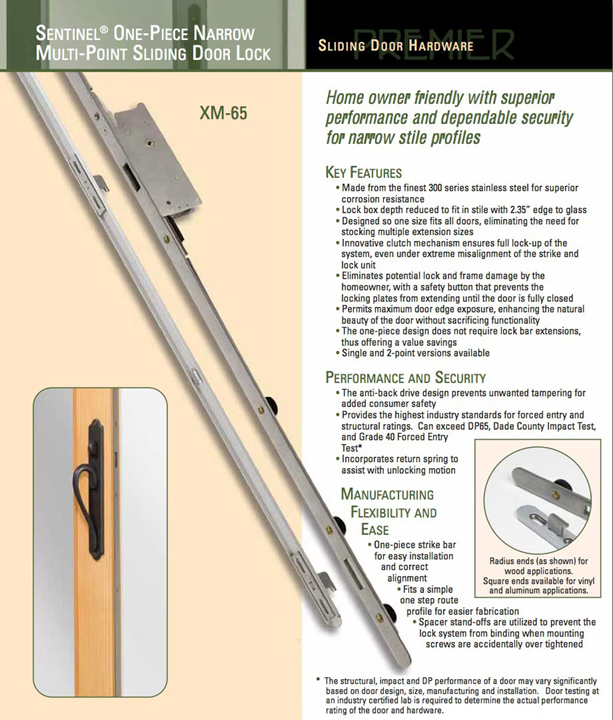 Stainless Steel Ashland Sliding Patio Door Multi Point Mortise Lock - DL-821 - Garage and Sliding Door Hardware