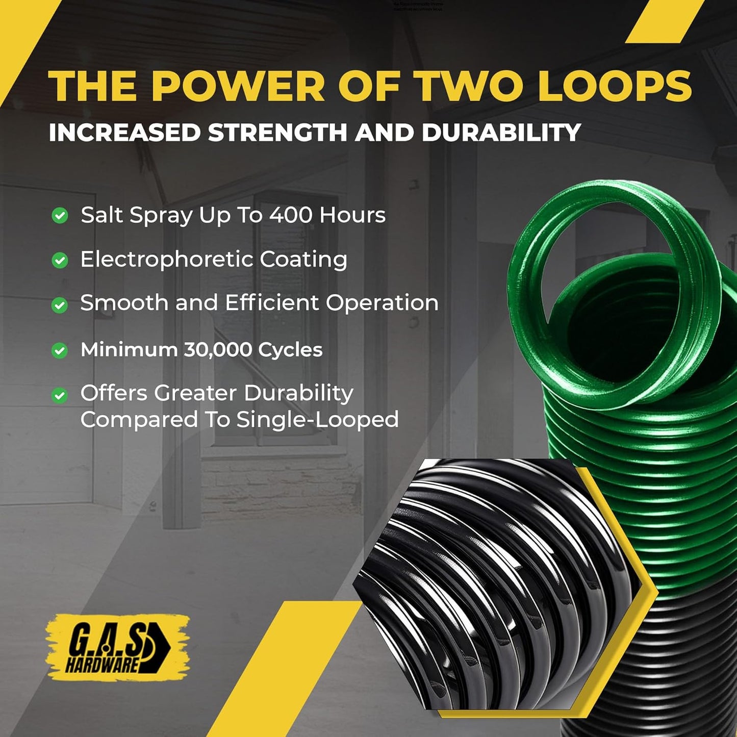 Garage Door Extension Springs For 120 lb. Door Weight - Green (Pair) - Garage and Sliding Door Hardware