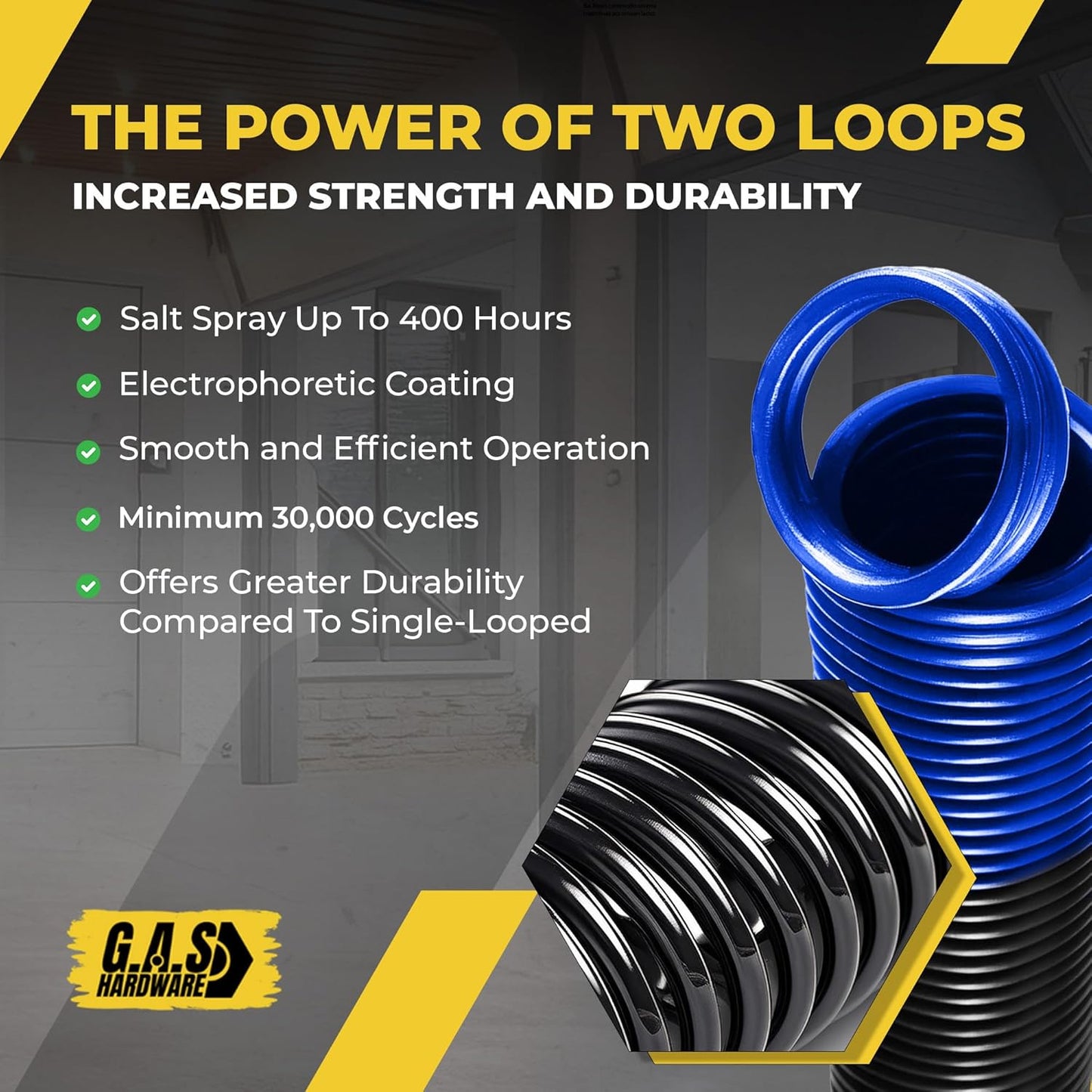 Garage Door Extension Springs For 140 lb. Door Weight - Blue (Pair) - Garage and Sliding Door Hardware