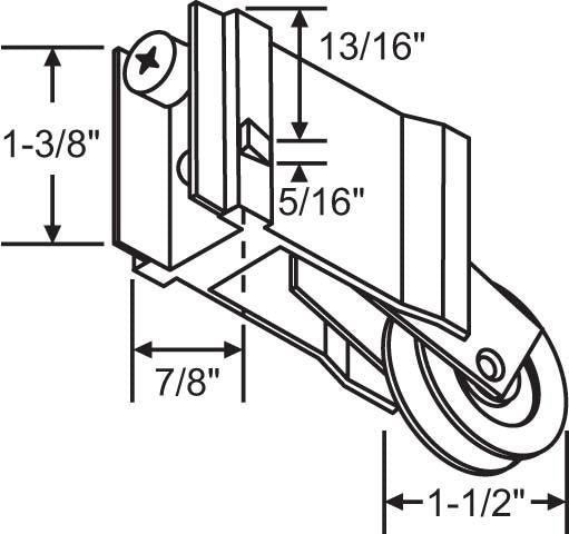 (DR-104-SP) PanAm Roller for Sliding Glass Doors NYLON Wheel - Garage and Sliding Door Hardware