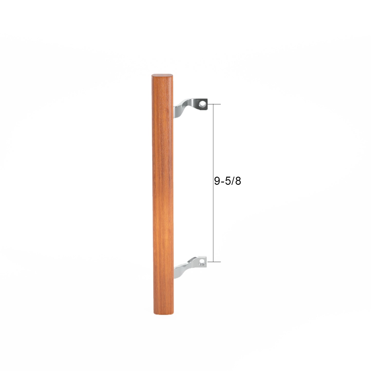 (DH-17542) Wood Door Handle w/ Chrome Bracket 2 Screws Included, 9-5/8" Hole Space - Garage and Sliding Door Hardware