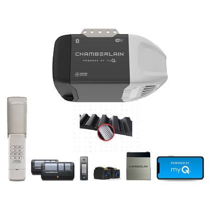 Chamberlain B2215T Ultra-Quiet Wi-Fi® 1/2 HP Garage Door Opener with Battery Backup Opener - Garage and Sliding Door Hardware