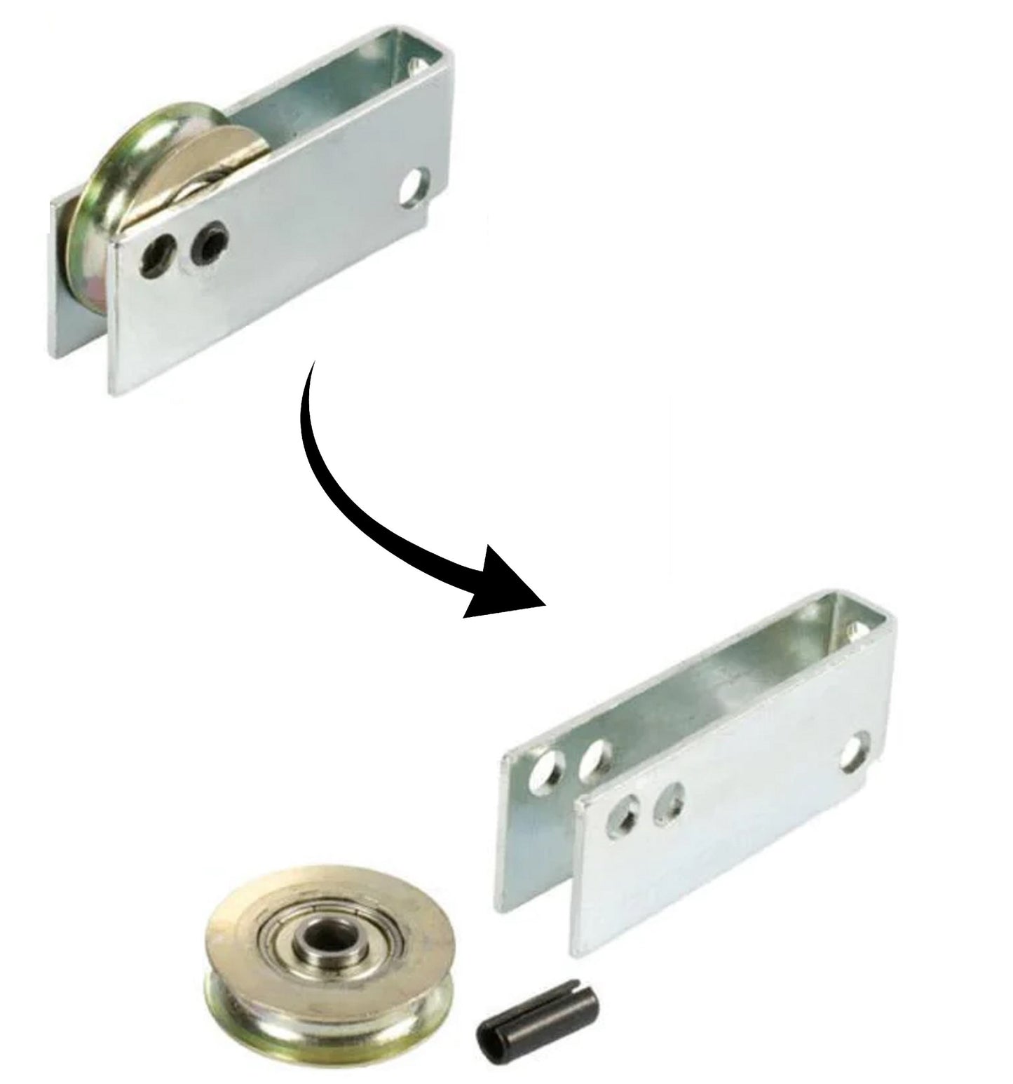 Capitol Sliding Door Roller Assembly with Bottom Hole Patio Door Assembly with 1-1/8" Steel Wheel (DR-279-BTM) - Garage and Sliding Door Hardware