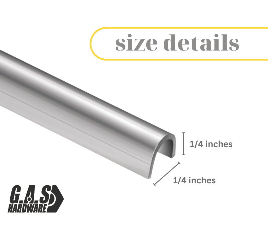 Snap On Repair Track Cover 1/4" inch for Sliding Patio Glass Screen