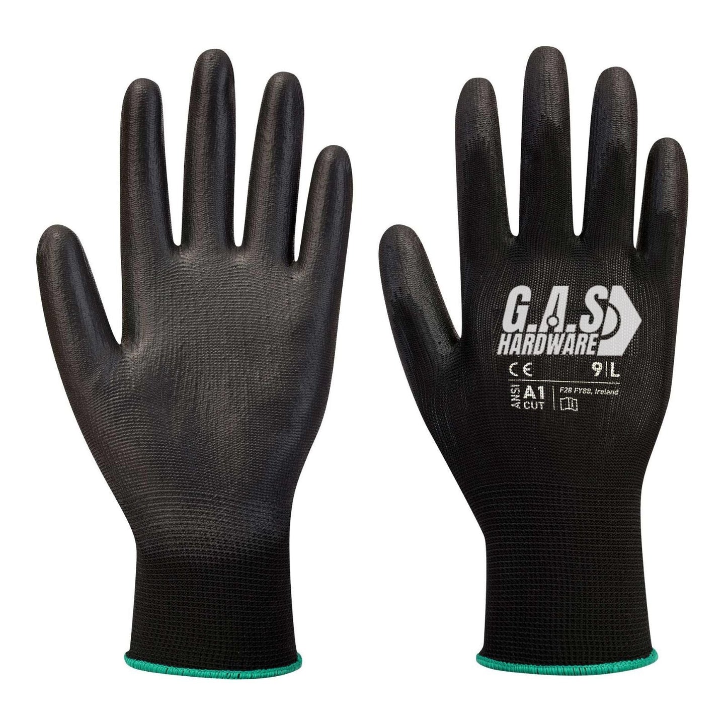 Work Gloves MicroFoam Nitrile Coated-1 Pair, Black - Garage and Sliding Door Hardware