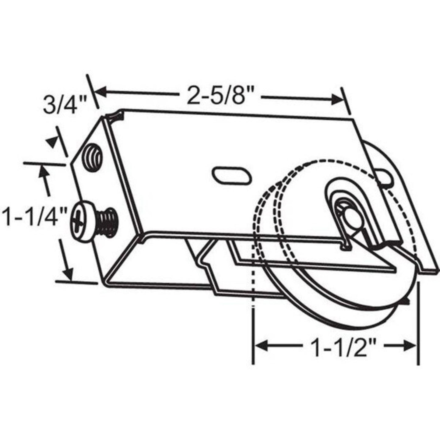 Croft Premium Roller Replacement for Sliding Glass Patio Doors - 1-1/2" Precision Bearing Steel Wheel - Garage and Sliding Door Hardware