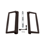 9" CGI / PGT Sliding Glass Patio Door Surface Mount Handle + Thumb Latch Lever, Screws, and Keepers - 4-15/16" Hole Spacing - Garage and Sliding Door Hardware