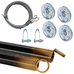 G.A.S. Hardware Heavy-Duty Double-Looped Garage Door Extension Springs Bundle with Springs, Pulleys, and Extension Cables for 7' Feet Garage Door | Garage Door Hardware Parts