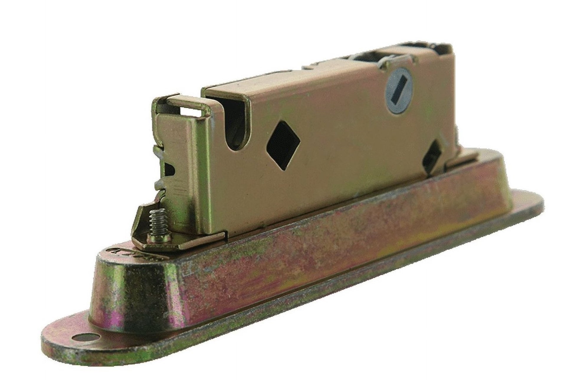 Sliding Door Mortise Lock and Trim Plate Keeper | 1" Wide With 5-1/4" Screw Holes With 45 Degree Keyway | Mortise Lock Latch Replacement Patio Glass Screen Door (DL-702) - Garage and Sliding Door Hardware