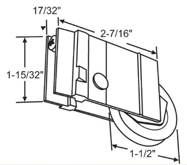 Wallace Roller for Sliding Doors | Roller Replacement for Patio Glass Door Repair | Stainless Steel with Precision Bearing Wheels | Smooth Operation (DR-100-SP) - Garage and Sliding Door Hardware