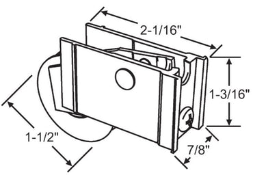Lawson Roller for Sliding Doors | Roller Replacement for Patio Glass Door Repair | Stainless Steel with Precision Bearing Wheels - Garage and Sliding Door Hardware