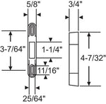 Sliding Patio Door Keeper with 3-7/64" Slotted Holes and 3/4" depth- KEEPER-12-294 - Garage and Sliding Door Hardware