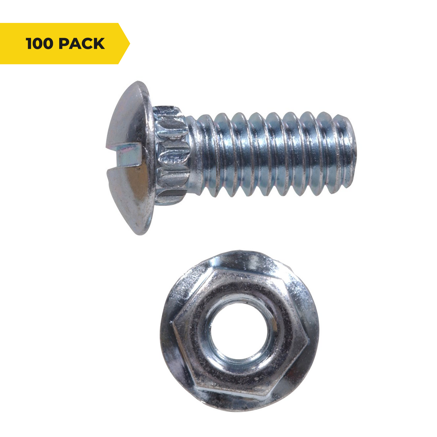 3.35 x 16mm -  3/8" x 1 1/2" Hex Bolts with Nuts (100 Pack) - Garage and Sliding Door Hardware