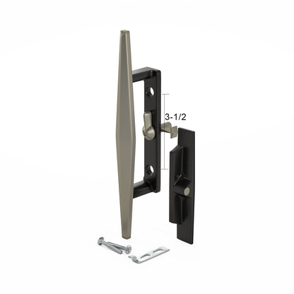 Surface Internal Replacement Wooden Handle Sliding Patio Internal Door Latch Set, 3-1/2 Inch Hole - DH-106X - Garage and Sliding Door Hardware