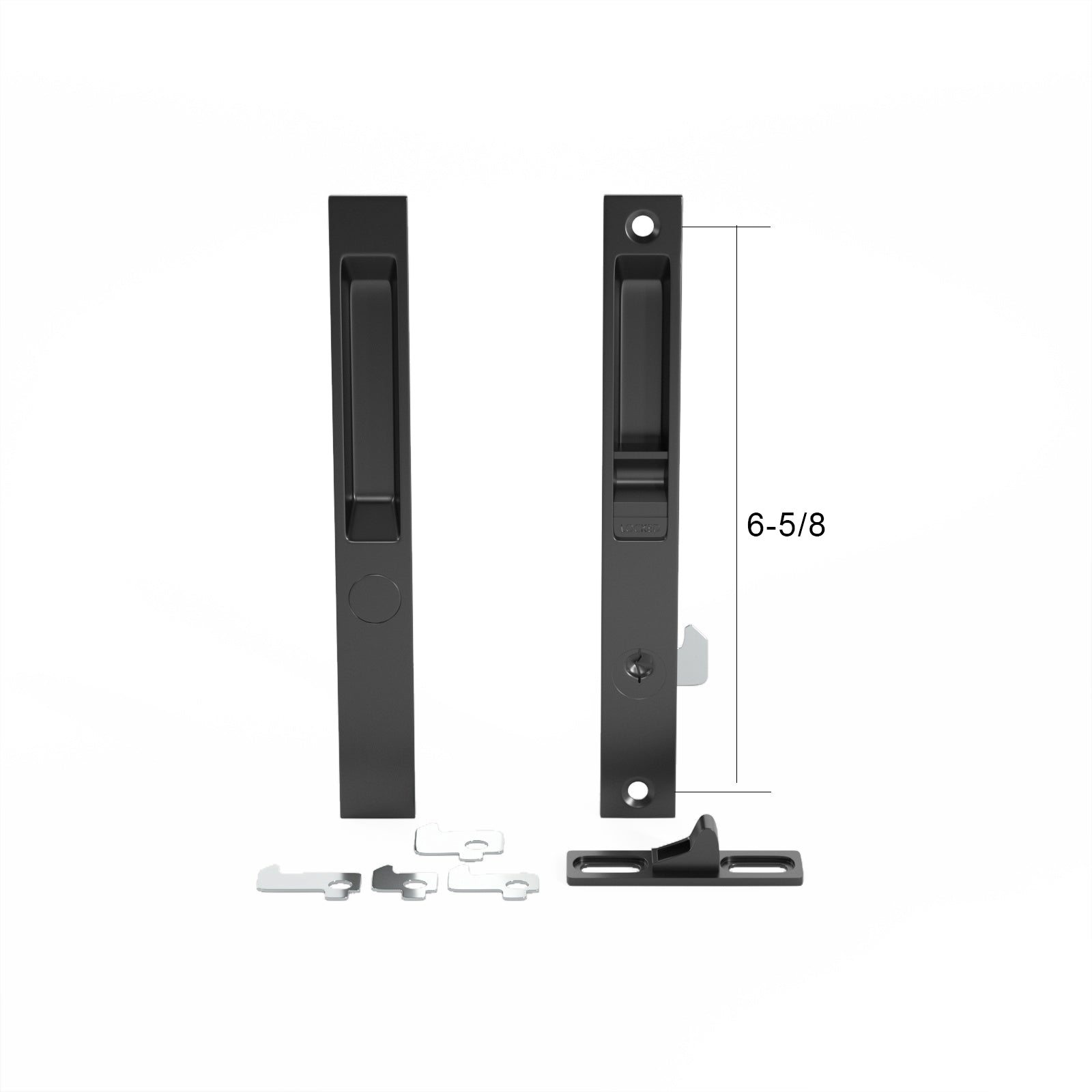 (DL-503) Pan-Am Flush Mount Lock Set for Sliding Doors, 6-5/8" Hole Space - Garage and Sliding Door Hardware