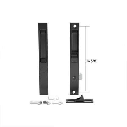 (DL-503) Pan-Am Flush Mount Lock Set for Sliding Doors, 6-5/8" Hole Space - Garage and Sliding Door Hardware
