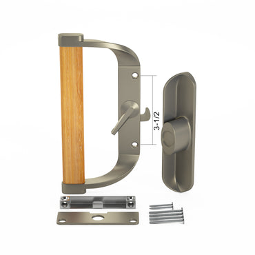 Surface Mount Sliding Patio Glass Door Handle Set with 3-1/2" Hole Spacing - DH-188 - Garage and Sliding Door Hardware