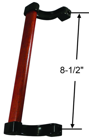 Sliding Patio Wood Door Handle with 8-1/2" Hole Spacing w/ Black Brackets - Garage and Sliding Door Hardware