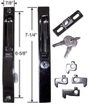 Flush Mount Single KEYED Lock Set for Sliding Doors, 6-5/8" Hole Space DL-501-WITH-KEY