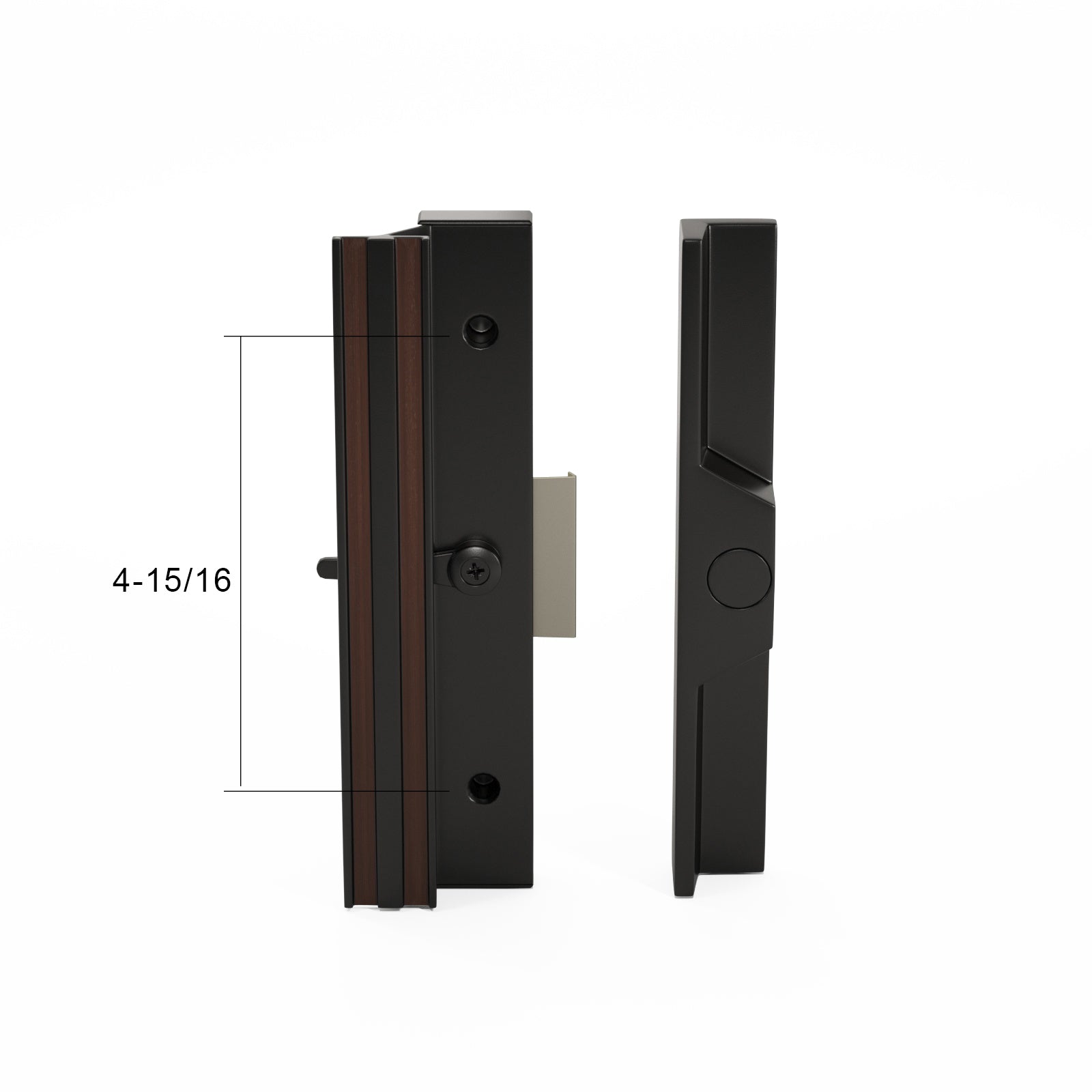 Diecast Sliding Patio Glass Screen Door Mortise Style Handle, Black Extruded Inside, Diecast Outside (DH-271) - Garage and Sliding Door Hardware