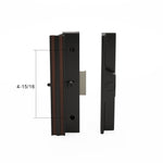 Diecast Sliding Patio Glass Screen Door Mortise Style Handle, Black Extruded Inside, Diecast Outside (DH-271) - Garage and Sliding Door Hardware