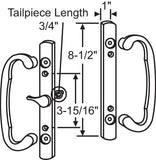 (DH-211-GOLD) Legacy Handle Set for Sliding Doors, 3-15/16" Hole Space- GOLD- CENTER LATCH