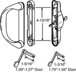 Sliding Patio Glass Door Keyed Mortise Style Handle Set + 4-15/16" Hole Spacing for Doors up to 1-3/8" Thick