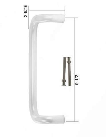 White TM Product Sliding Patio Glass Door Handle, Tubular Handle Pull - Garage and Sliding Door Hardware