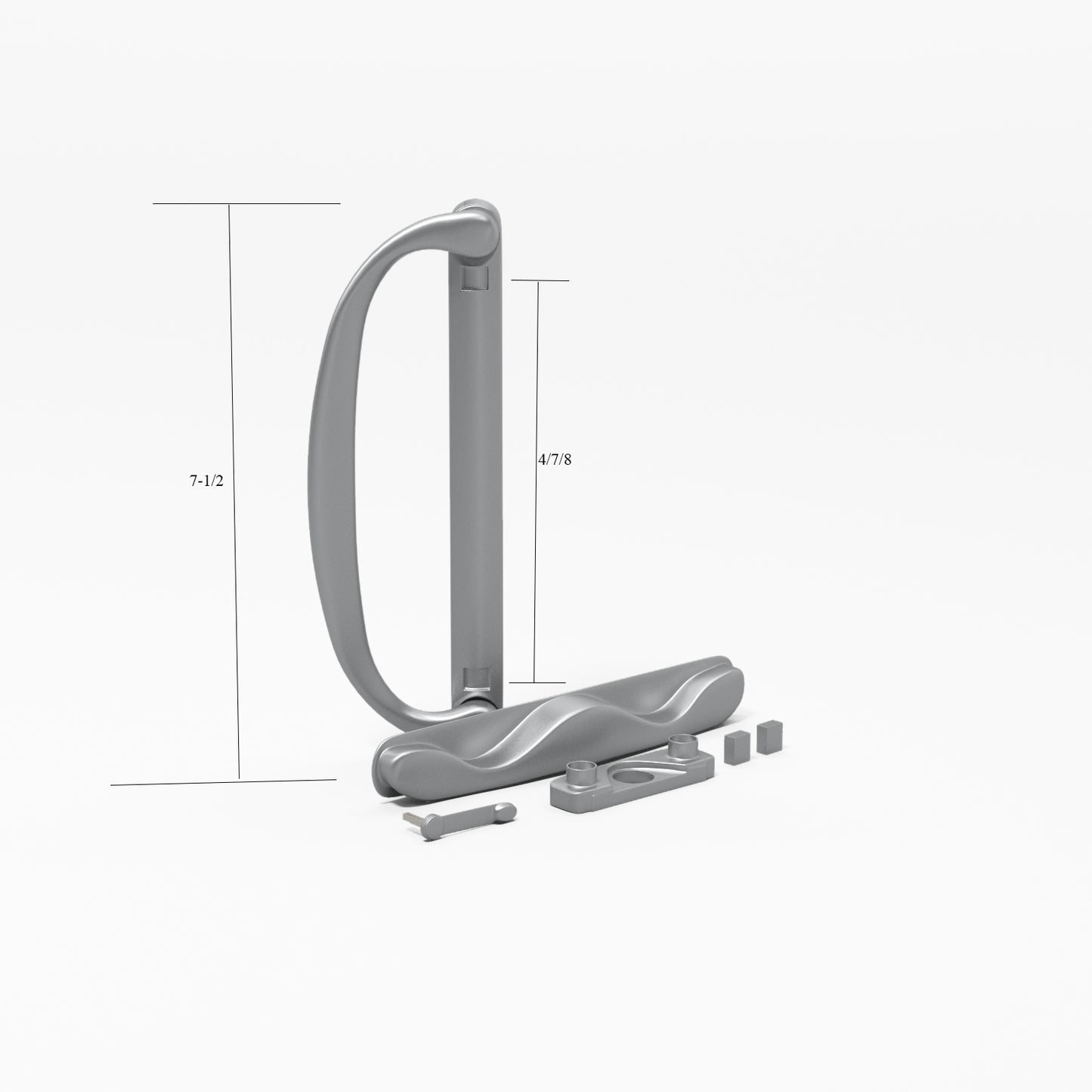Sliding Patio Glass Door Handle with 4-7/8" inch Hole Spacing - for 1.67" inch to 2.06" inch thick doors - Garage and Sliding Door Hardware