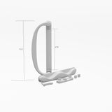 Sliding Patio Glass Door Handle with 4-7/8" inch Hole Spacing - for 1.67" inch to 2.06" inch thick doors - Garage and Sliding Door Hardware