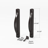(DH-645) Amesbury Truth Handle Set For Doors, 3-15/16" Hole Space - SQUARE DRIVE LATCH - Garage and Sliding Door Hardware