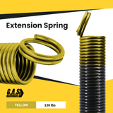 130 lb. Heavy-Duty Double-Looped Garage Door Extension Spring (2-Pack) - YELLOW | Springs for Garage Hardware Parts
