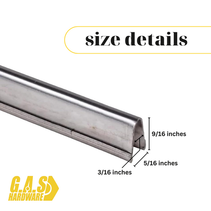 Premium Large Sill Track Cover for Sliding Patio Glass Screen Doors | Sliding Door Repair Replacement 5/16" W x 9/16" H Stainless Steel - Garage and Sliding Door Hardware