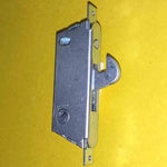 Sliding Door Mortise Lock ROUND face 45-degree with hook out and 3-11/16" Hole Spacing