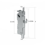 3-11/16" Stainless Steel Sliding Patio Glass Door Mortise Lock 45-Degree ROUND Extended Reach (16-397ss)