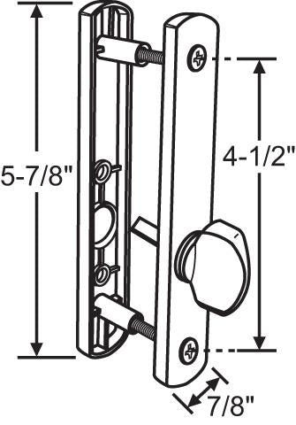 Sliding Door PGT Latch Interior Handle with Thumbturn - 4-1/2" Hole Spacing- DH-618 - Garage and Sliding Door Hardware