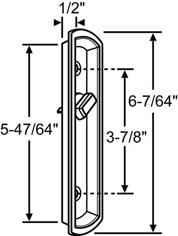 PGT Sliding Door INTERIOR recessed Door Handle Lock with Thumbturn Latch (DL-16-712) - Garage and Sliding Door Hardware