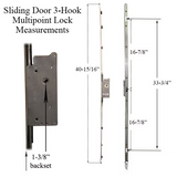 Stainless Steel Ashland  Sliding Patio Door Multi Point Mortise Lock - DL-821 - Garage and Sliding Door Hardware