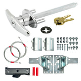 Garage Spring Latch Set with Cables, Plates Outside T-Handle with Keys - Garage and Sliding Door Hardware