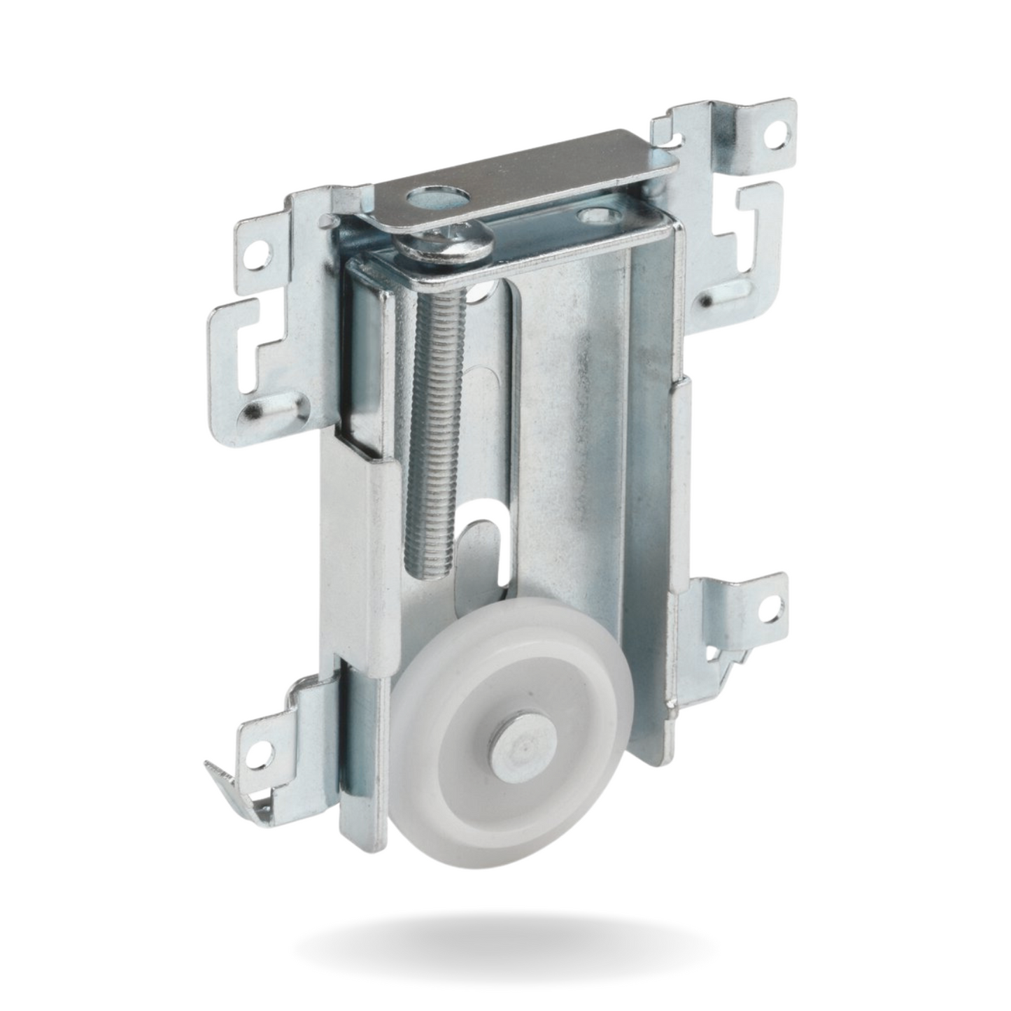 G.A.S. Hardware Steel-Framed Mirror Bottom Closet Door Roller Assembly Convex 1-7/16" Wheels | Roller Replacement for Closet Mirror Wardrobe Doors | Nylon Flat Roller Wheels (DR-11827) - Garage and Sliding Door Hardware