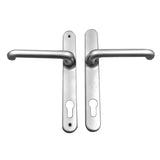 Milton Swing Door Trim Set Satin Chrome Finish Handle Lockset for 2 Point Swing Door Cylinder Mortise Lock