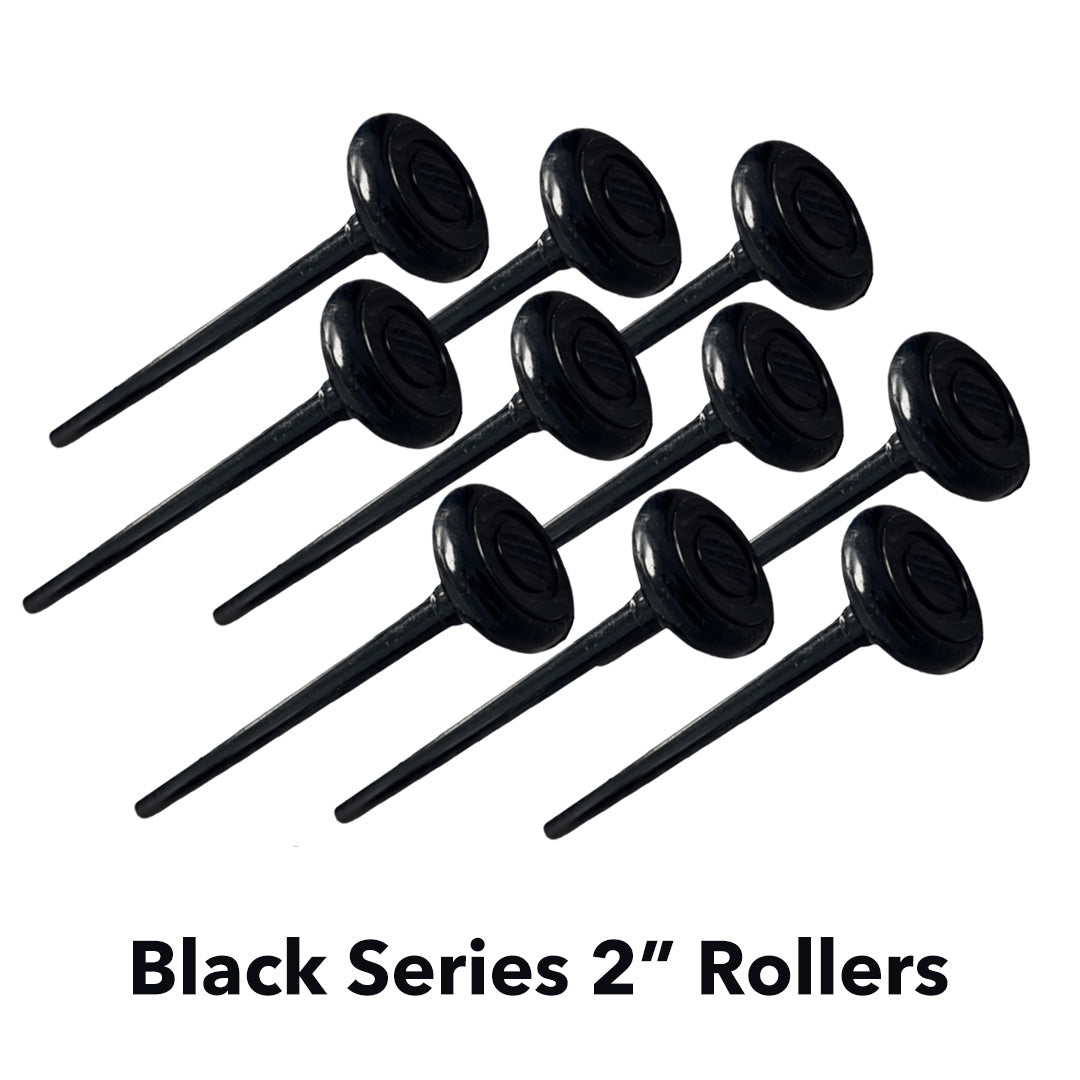 2" Roller, 6200ZZ Bearing Extra Quiet Nylon Garage Door Roller, 7" Stem, Pack of 10 Black Series