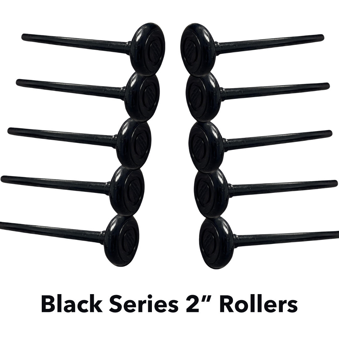 2" Roller, 6200ZZ Bearing Extra Quiet Nylon Garage Door Roller, 7" Stem, Pack of 10 Black Series
