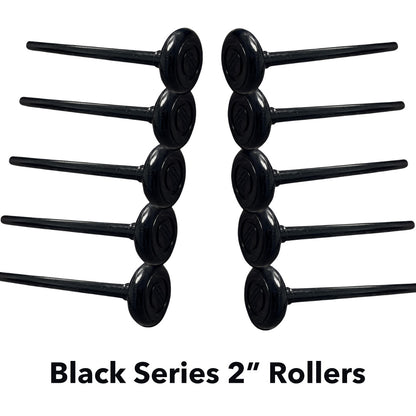 2" Roller, 6200ZZ Bearing Extra Quiet Nylon Garage Door Roller, 7" Stem, Pack of 10 Black Series