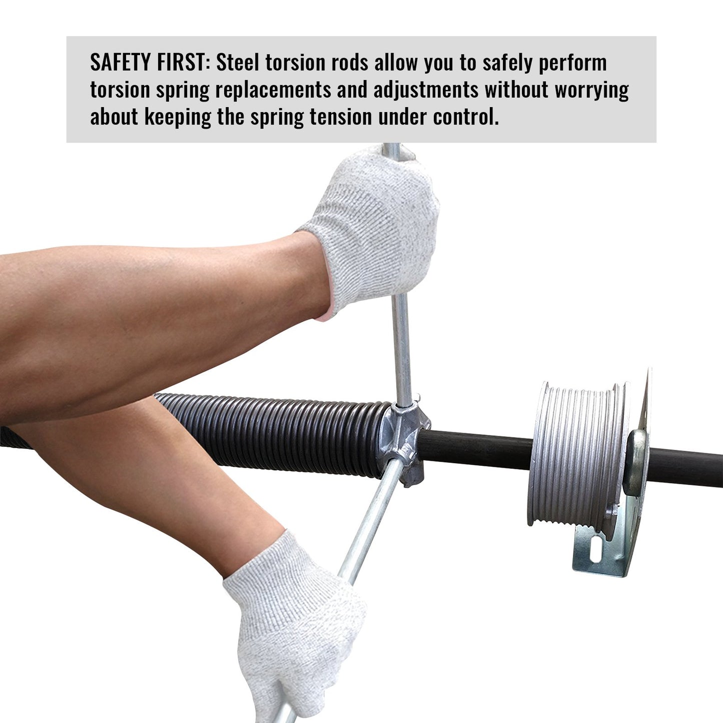 2 Pack 18 Inch Winding Rods for Garage Torsion Springs Repair Replacement, 0.5inch Diameter Steel Winding Bars for Adjusting or Replacing Garage Door Tension Springs with Rubber Handle - Garage and Sliding Door Hardware