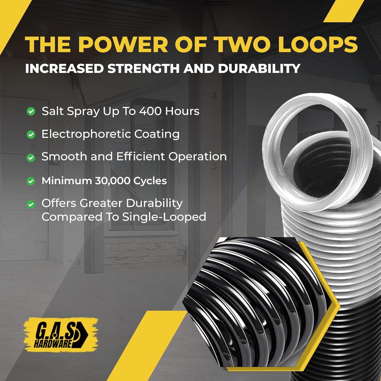 Garage Door Extension Springs For 210 lb. Door Weight - White (Pair) - Garage and Sliding Door Hardware