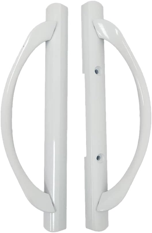 (DH-588-W) Amesbury Truth Handle Set For Doors, 3-15/16" Hole Space- White - Garage and Sliding Door Hardware
