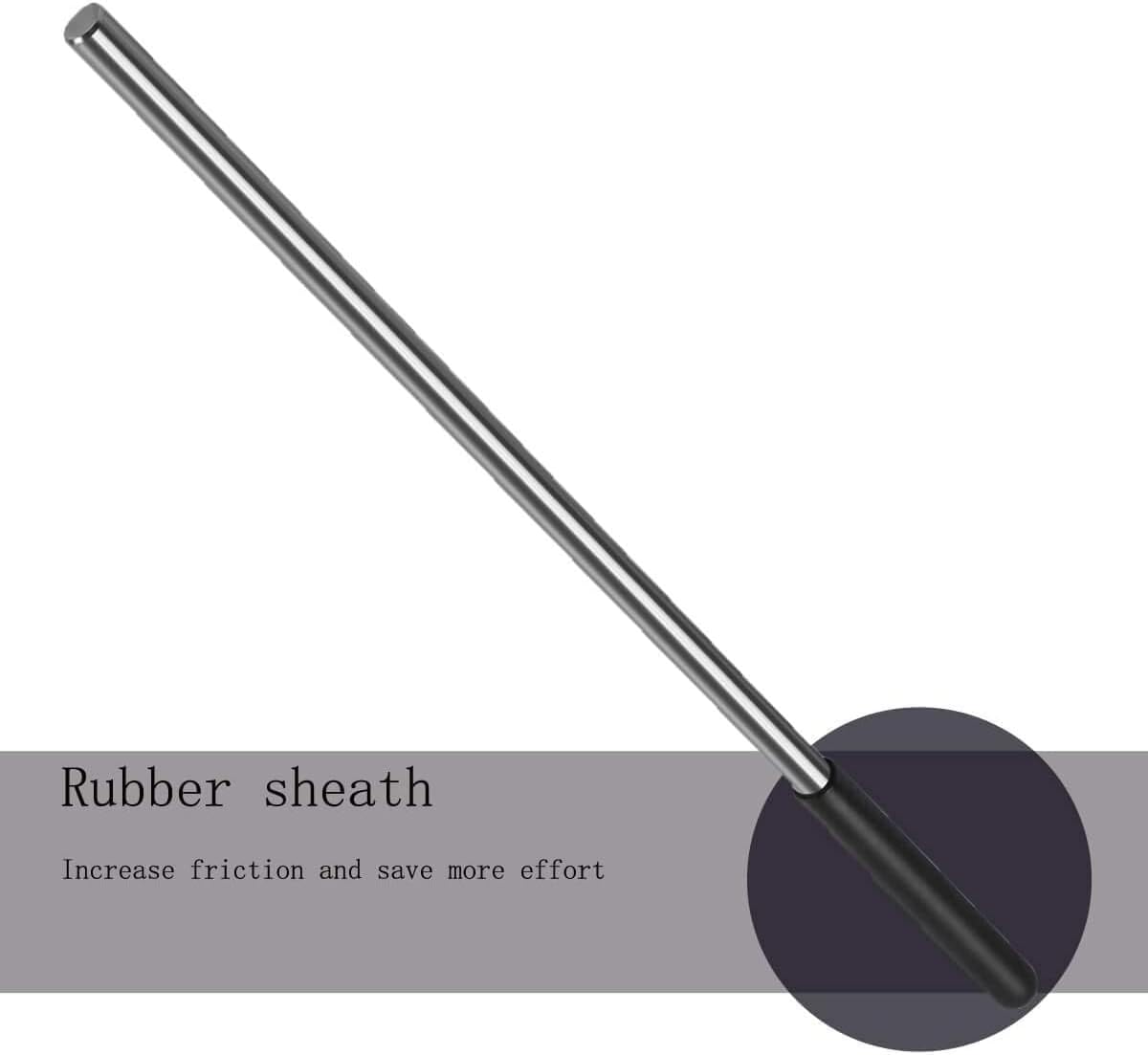 2 Pack 18 Inch Winding Rods for Garage Torsion Springs Repair Replacement, 0.5inch Diameter Steel Winding Bars for Adjusting or Replacing Garage Door Tension Springs with Rubber Handle - Garage and Sliding Door Hardware