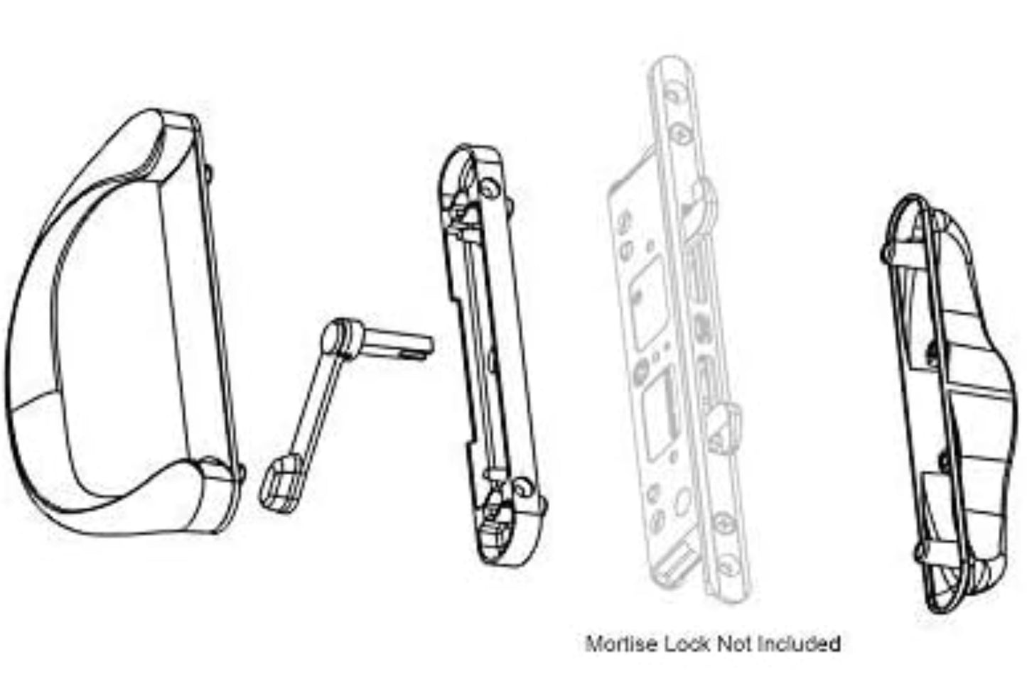 Involute Sliding Patio Door Handle Set - Handle Replacement Set for Patio Glass Screen Door Repair | Sliding Door Pull Handle Set Fits 4-15/16" Hole Spacing - Garage and Sliding Door Hardware